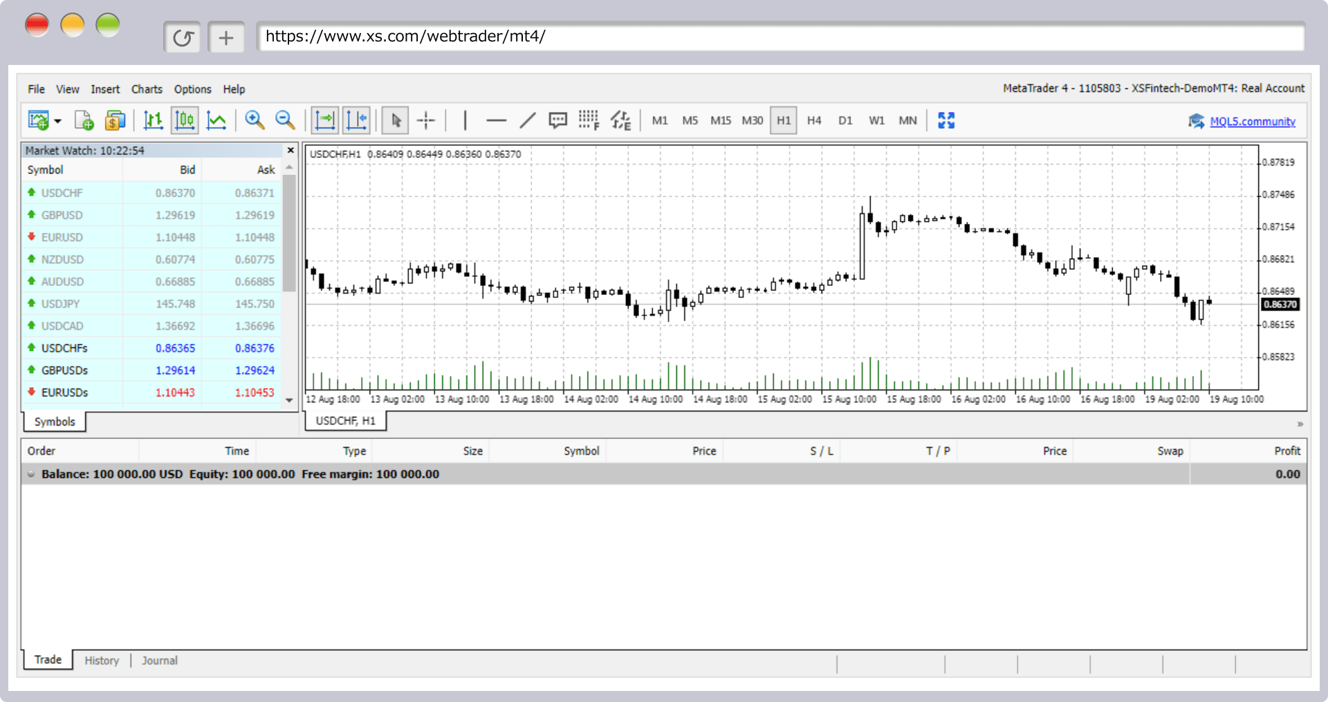 MT4へのログイン完了