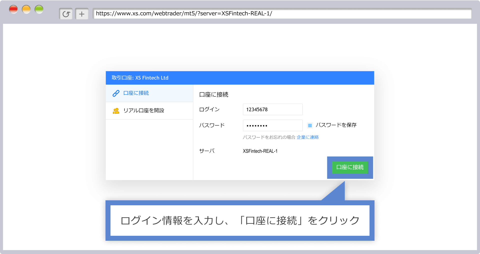 ログイン情報の入力